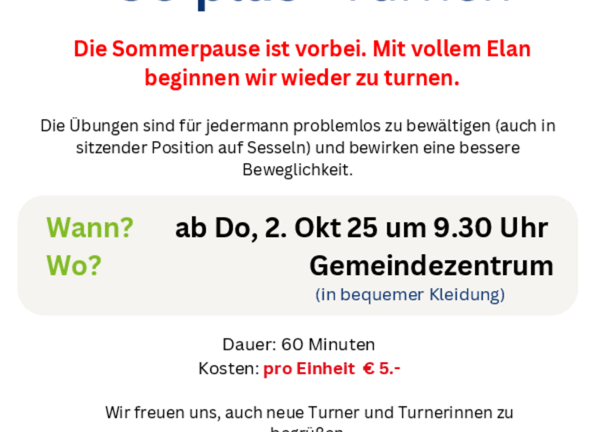 Turnen "50 plus"