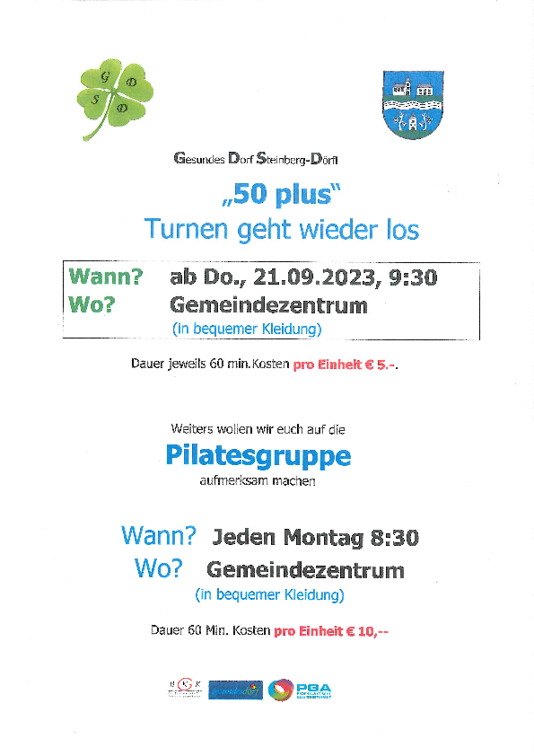 "50 plus" Turnen / Pilates