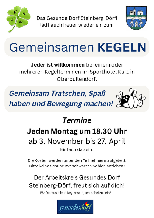 Einladung zum gemeinsamen Kegeln