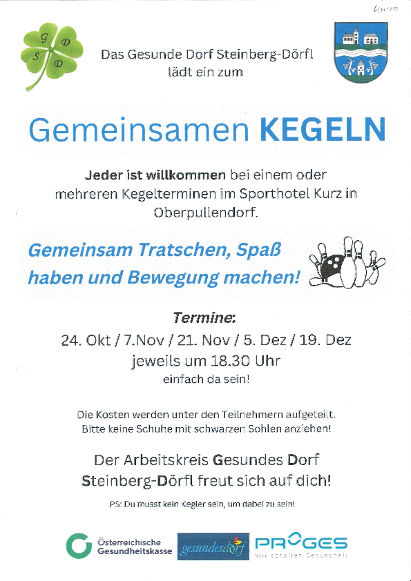 Gemeinsam Kegeln - Gesundes Dorf