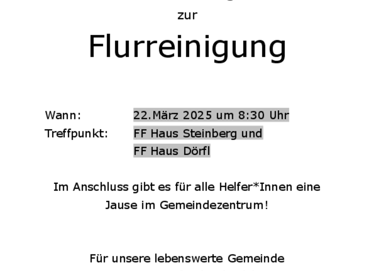 Flurreinigung 2025