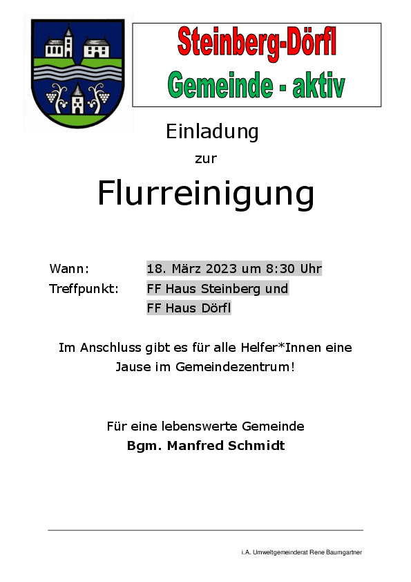 Einladung zur Flurreinigung