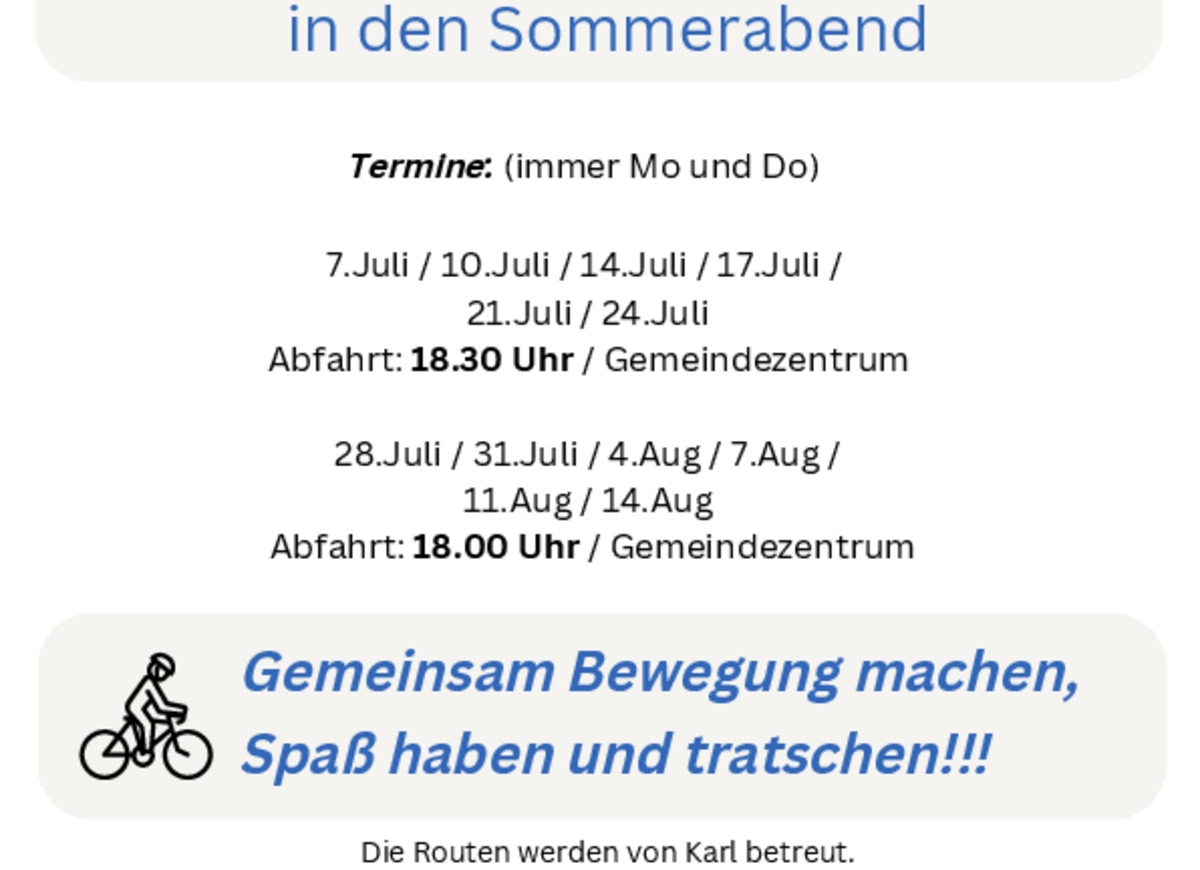 RADFAHREN in den Sommerabend