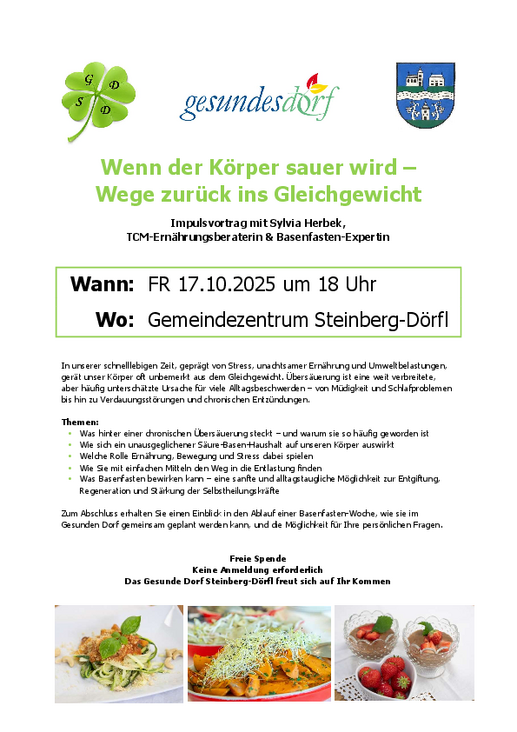 Vortrag "Wenn der Körper sauer wird"