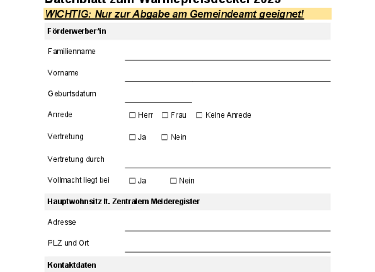 Antrag/Wärmepreisdeckel 2023
